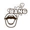 Lips saying bang avatar character