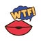 Lips saying wtf avatar character