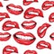 Lips seamless pattern