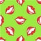 Lips smiling seamless pattern vector