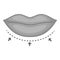 Lips surgery correction icon monochrome