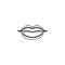 Lips surgery line icon