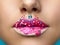 Lips with sweet donut makeup
