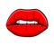 Lips with teeth cartoon vector symbol icon design. Beautiful ill