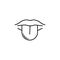 Lips tongue line icon. Body part element. Premium quality graphic design. Signs, outline symbols collection, simple thin line icon