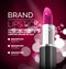 Lipstick cosmetic advertising background