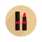 Lipstick flat style vector illustration. Makeup icon.