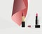 Lipstick icon with shadow, and set of makeup mascara with beauty salon for elegant care for face, eye, lips illustration design.