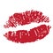 lipstick kiss print icon