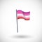 Lipstick lesbian pride flag  flat icon