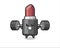 Lipstick mascot cartoon with a barbell