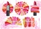 Lipstick smear sample set vector realistic illustration