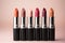 Lipstick variety Diverse matte lip colors with room for text