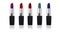 Lipsticks in a line