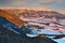 Liptov countryside and West Tatras from Janosikov stol rock during winter sunset