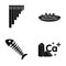 Lipwort, canape and other web icon in black style. fish bone, calcium icons in set collection.