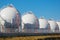 Liquefied  petroleum gas (LPG) storage tanks. Gas plant