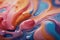 Liquid Art: Captivating Close-Up of Colorful Painting