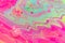 Liquid Barbie style pink background with bubbles. Neon color pink artwork illustration.