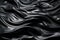 Liquid black wavy plastic texture. Wrinkle silicone sheet. Generative AI