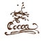 Liquid chocolate, caramel or cocoa illustration vector letterin