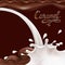 Liquid chocolate, caramel or cocoa illustration vector letterin