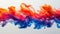 Liquid cloud of ink in bright colors on a white background. Abstract background for banner or web design. Generative AI