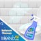 Liquid detergent in a spray bottle. 3d advertising for bathrooms.