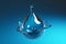 Liquid Drop Splash. Macro 3D Rendering of Water Droplet Creating a Splash. Generative Ai