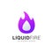 Liquid fire logo design vector