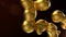 Liquid gold abstract background. Melting golden spheres on dark backdrop. luxury