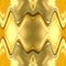 Liquid gold flows in wavy lines and symmetrical patterns. Beautiful seamless golden background with yellow shades and reflections