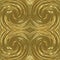 Liquid gold. Golden seamless mirror texture of a swirling vortex with a center. Gold background with a twisted pattern