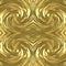 Liquid gold. Golden seamless mirror texture of a swirling vortex centered on the left. Gold background with a twisted pattern
