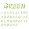 Liquid green alphabets and numbers collection