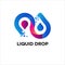 Liquid infinity colorful drop logo vector concept, icon, element, and template for company