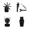 Liquid, lacquer, medicine and other web icon in black style.bottle, lid, container, bottle, lid, container,