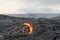 Liquid lava in morning light on Hawaii