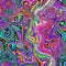Liquid marble tie dye waves. Modern design of rainbow hippie colors