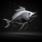 Liquid Metal Flying Fish: Detailed Character Illustration In Greyscale