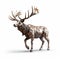 Liquid Metal Stag: 3d Rendered Model Of A Humorous Elk In Norwegian Nature