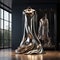Liquid Metal Wardrobe: Art Nouveau Inspired Silver Dress Stand