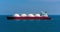 A Liquid Natural Gas tanker ship in the Singapore Straits in Asia