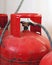 liquid petroleum gas (LPG) cylinders stored in a chamber