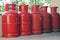 liquid petroleum gas (LPG) cylinders stored in an open chamber for safety purpose