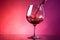 liquid red alcohol gradient wine background closeup drink taste party glass. Generative AI.