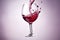 liquid red closeup drink gradient transparent wine glass party alcohol background. Generative AI.