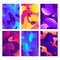 Liquid shapes posters. Modern color fluid shape, abstract diffused colours and fashion gradient poster background vector