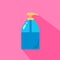 Liquid Soap Dispenser Pump Round Plastic Bottle Transparent Blue