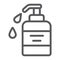 Liquid soap line icon, cosmetic and care, dispenser pump sign, vector graphics, a linear pattern on a white background.